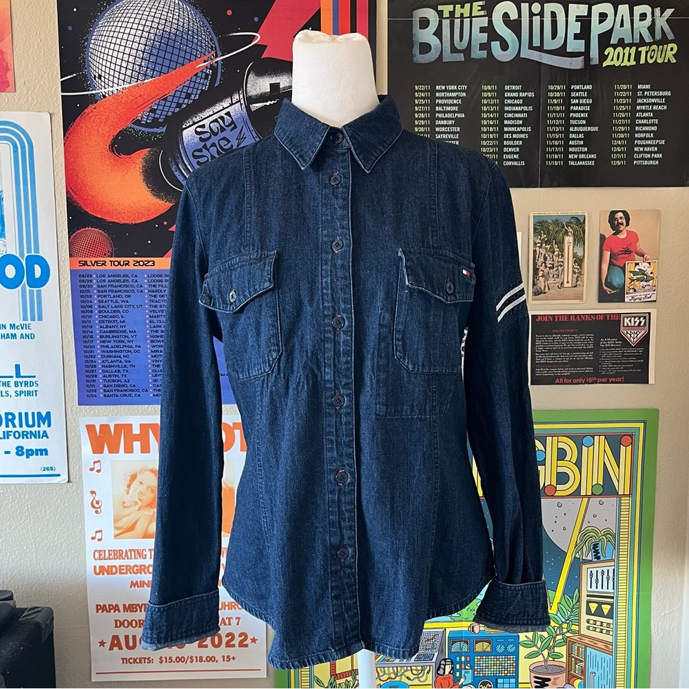 Tommy Hilfiger navy denim button up shirt